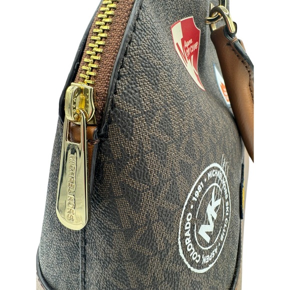 NWT - Michael Kors MK Aspen patches - Emmy Lg dome Satchel / Bag / Purse - Picture 4 of 7
